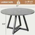 Jocoevol 51" Round Dining Table Kitchen Dining Room Circle Dinner Pedestal Table For 4 6 8, Space Saving Wood Kitchen & Dining Room Furniture (Grey)