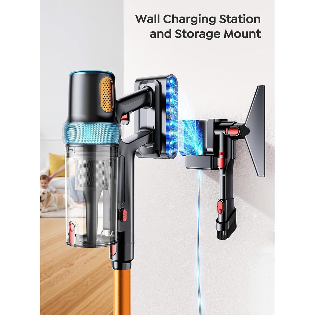 Cordless Vacuum Cleaner, 650W 55Kpa 70Mins Vacuum Cleaners For Home, Upgraded Stick Vacuum With 3.3Ft Extendable Hose, Led Touch Screen, Wall Charging Station, Auto Mode For Carpet Pet Hair Hard Floor