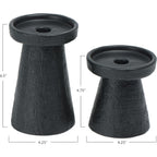 Main + Mesa Stoneware Pillar & Taper Candle Holders, Set of 2
