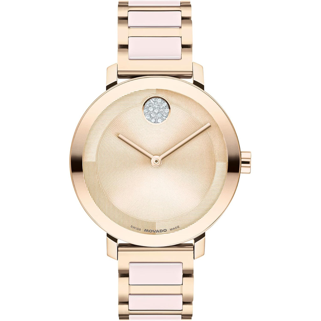 Movado Bold Evolution 2.0 Women'S Watch - Swiss Quartz Movement, Stainless Steel Link Bracelet - 3 Atm Water Resistance - Luxury Fashion Timepiece For Her - 34Mm