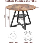 Jocoevol Round Dining Table For 4,Kitchen Dining Room Circle Dinner Pedestal Table,Space Saving Wood Kitchen & Dining Room Furniture (Vintage, 47In)