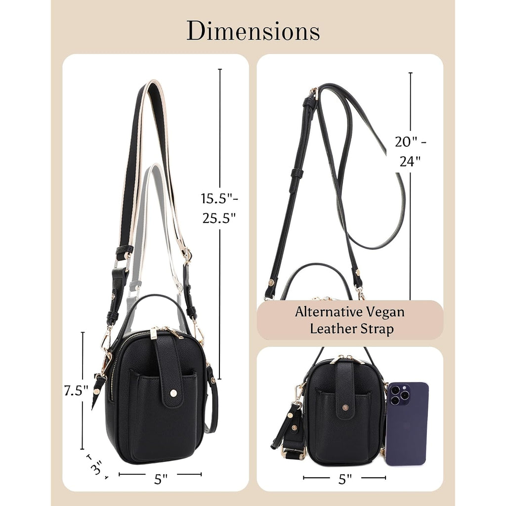 Gail Vegan Leather Multi Compartment Crossbody Bag