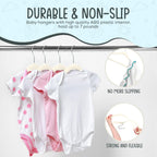 50 Premium Baby Velvet Hangers - 11.8" Non-Slip, Ultra-Slim Space-Saving Children Closet Hangers - 360° Swivel Hook, Strong & Durable Infant & Toddler Clothes Hangers For Wardrobe - Ivory