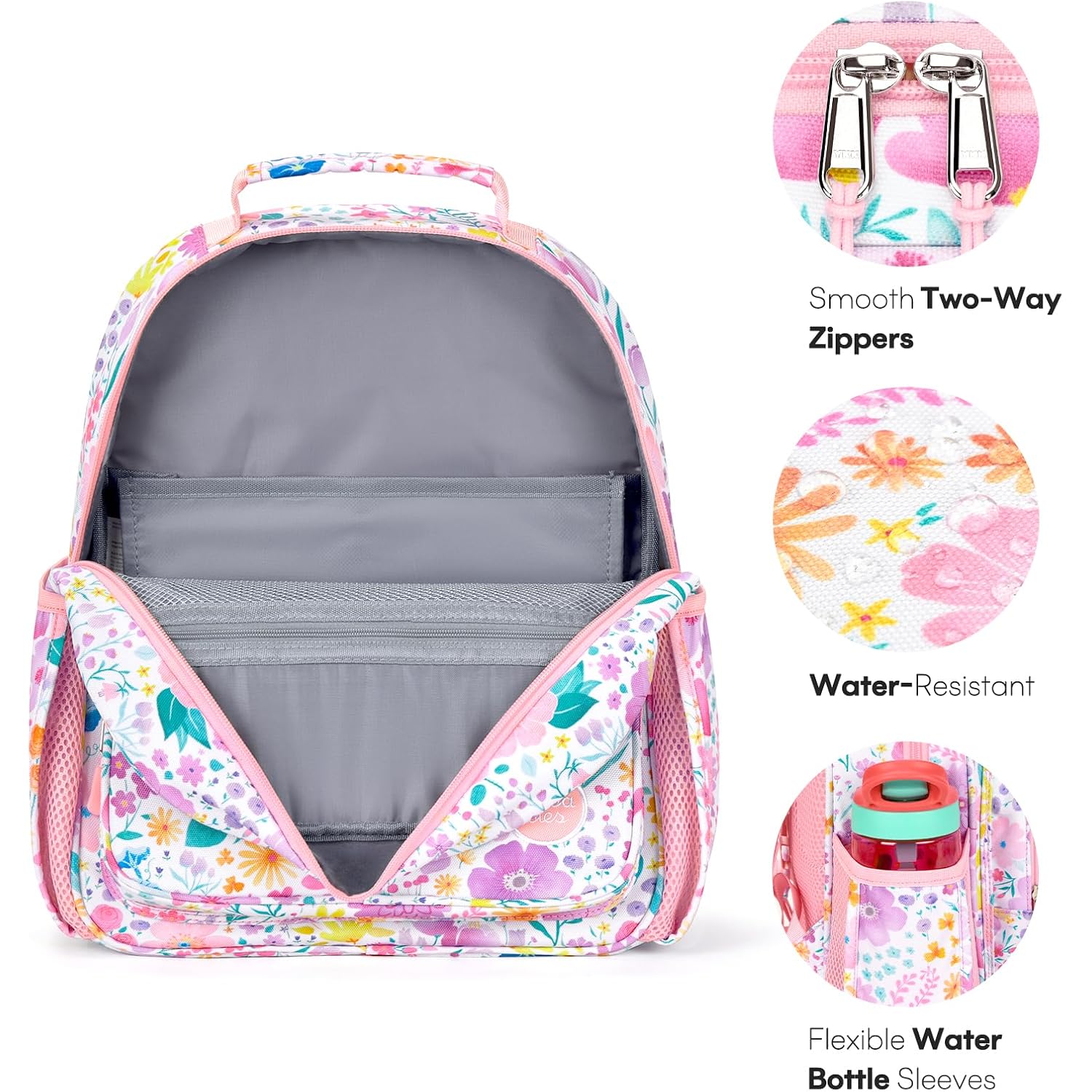 Kids Backpack For Girls: Girls Backpack 5-8 - Kindergarten Elementary School Bookbag For Girl - Flower Pink