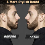 Beard Pencil Filler for man Water Proof Beard pen and beard brush Long Lasting Coverage Natural Finish, Male Mustache Repair Shape, Effective Enhance Facial Hair （BLACK）