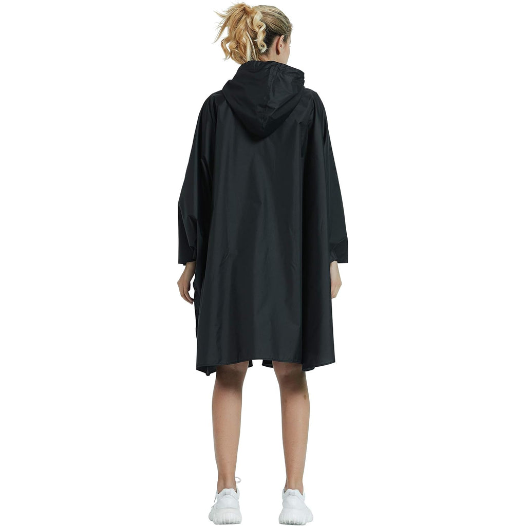 Rain Poncho Jacket Coat Hooded Zipper Style For Women/Men/Adult With Pocket