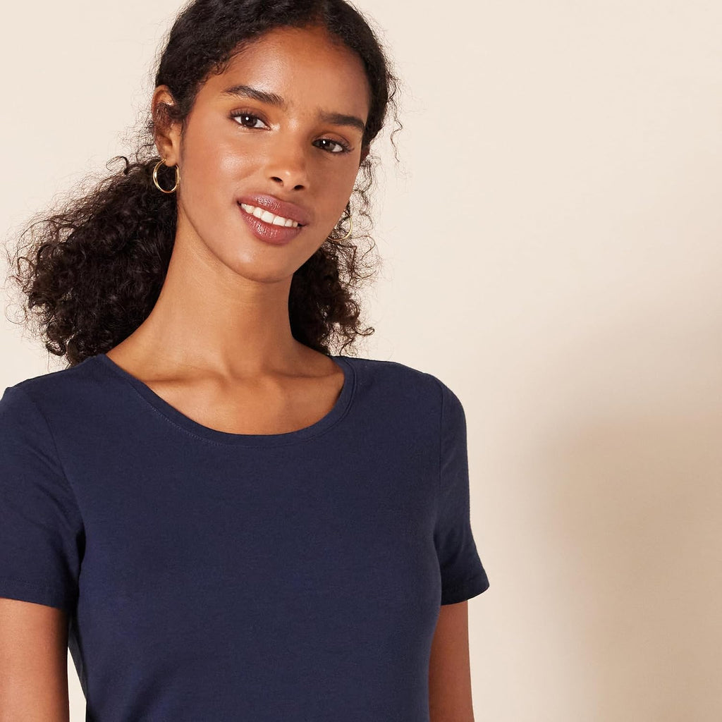 Amazon Essentials Women's Regular-Fit Short-Sleeve Crewneck T-Shirt, Multipacks