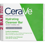 Cerave Hydrating Cleanser Bar, Soap-Free Body And Facial Cleanser With 5% Moisturizing Cream, Fragrance-Free, 2-Pack, 4.5 Ounce Each