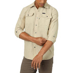 Atg By Wrangler Men'S Long Sleeve Mixed Material Shirt