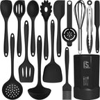 Aothod Silicone Cooking Utensils Set - 446°F Heat Resistant Kitchen Utensils,Turner Tongs,Spatula,Spoon,Brush,Whisk,Kitchen Utensil Gadgets Tools Set For Nonstick Cookware,Dishwasher Safe (Bpa Free)
