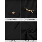 Merokeety Women'S Summer Business Casual Dress Short Sleeve 2026 Elegant Bodycon Work Office A Line Graduation Mini Dress