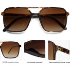 SOJOS Trendy Vintage Aviator Square Sunglasses For Womens Mens Retro 70s UV400 Women Sun Glasses SJ2327 Leopard/Brown Grading
