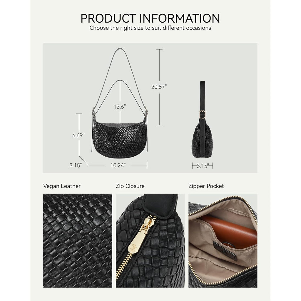 BOSTANTEN Purses for Women Crescent Crossbody Bag Vegan Leather Shoulder Hobo Handbag Adjustable Strap