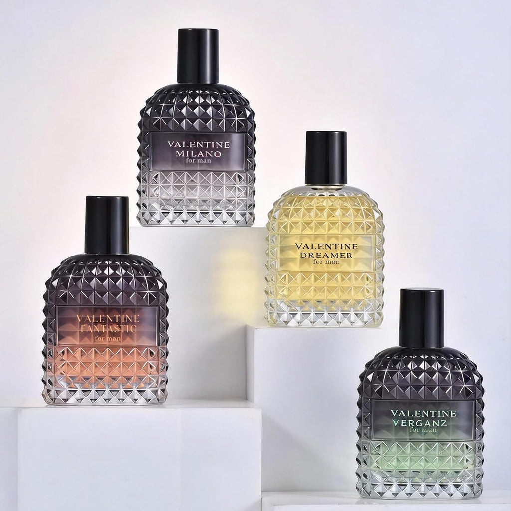 Valentine Cologne 4Pcs/50Ml*4 Eau De Parfum Set For Men Floral&Woody Fragrance Combo Men'S Gift Box