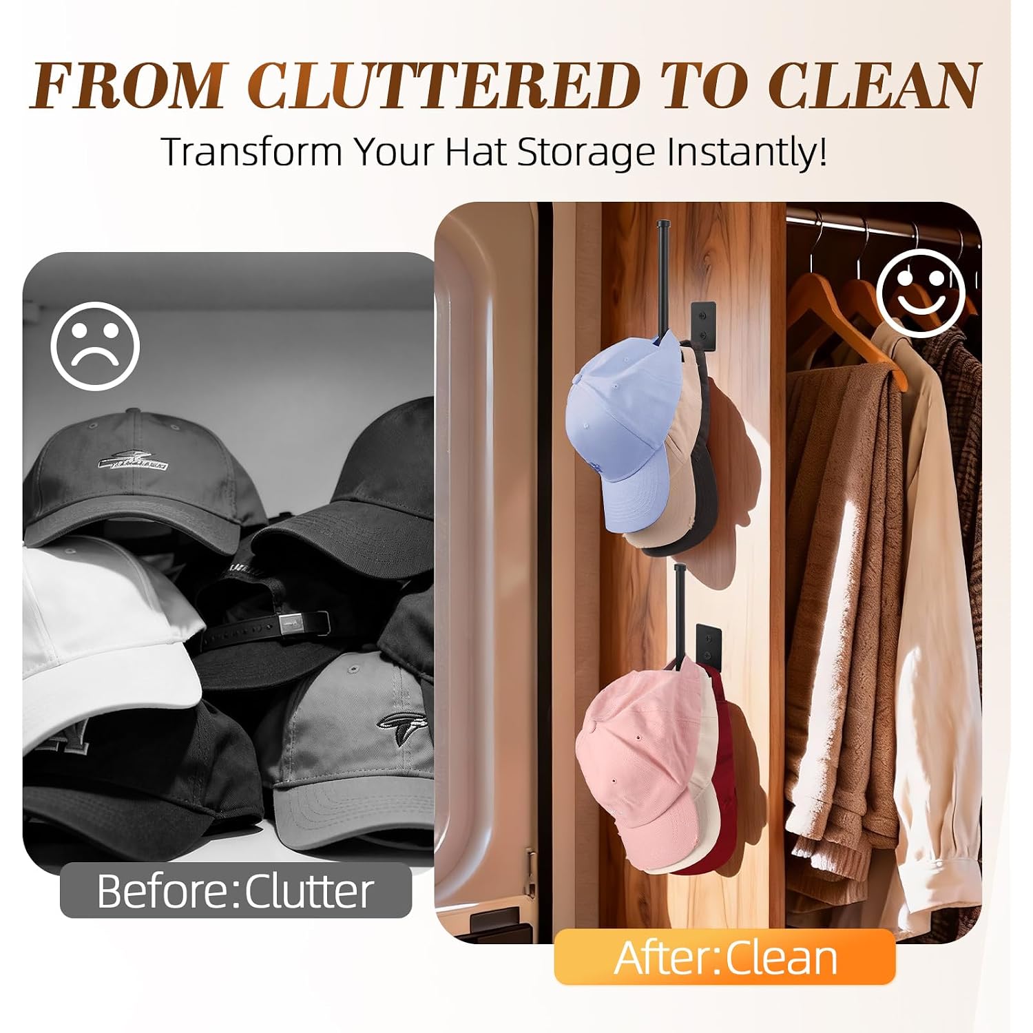 Stylisht Rv Accessories Hat Organizer: Camper Accessories 2 Pack - Hat Rack For Rv Essentials Lovers - Perfect For Camper Accessory And Home Organization - Hat Rack For Wall