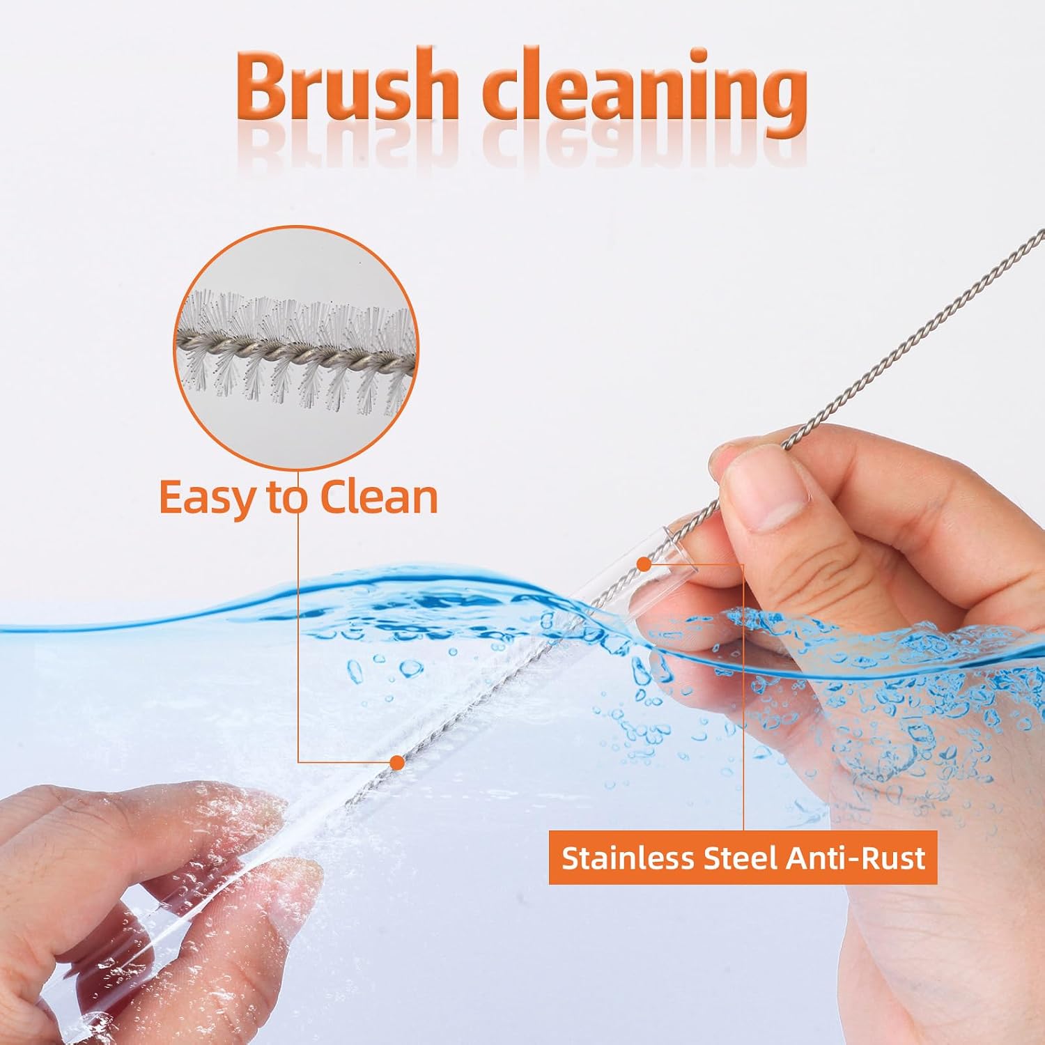 Replacement Straws For Hydrojug Traveler 40 Oz, Reusable Plastic Straws Compatible With Hydrojug Cup, Clear Transparent Straight Drinking Straws, Set Of 5 Reusable Straws With 2 Cleaning Brushes