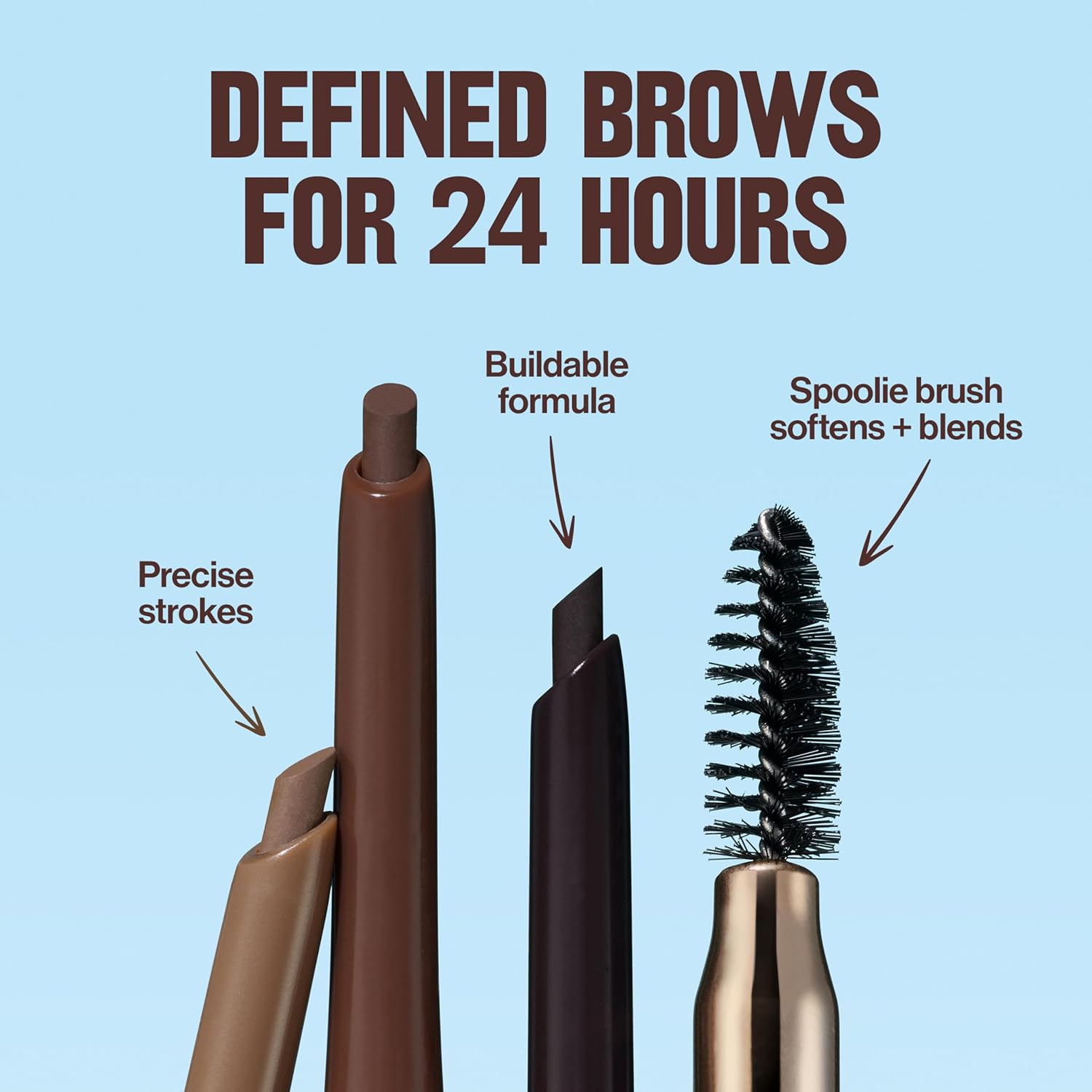 Revlon ColorStay Eyebrow Pencil with Spoolie Brush, Waterproof, Hair-Like Strokes for Natural Looking Brows, 210 Soft Brown, 0.021 oz