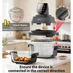 5-In-1 Glass Air Fryer For Zero-Oil Healthy Cooking, Space-Saving 1500W Countertop Cooker With 4Qt 6-Cup Glass Bowl, Non-Toxicsafe & Dishwasher Friendly For Small & Large Family Meals