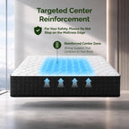 Full Size 12 Inch Hybrid Innerspring Mattress, Individual Pocket Coils Gel Memory Foam, Medium Soft Black & White Cover, Fiberglass Free Certipur-Us Certified Compressed Bed In A Box, 54" X 75"