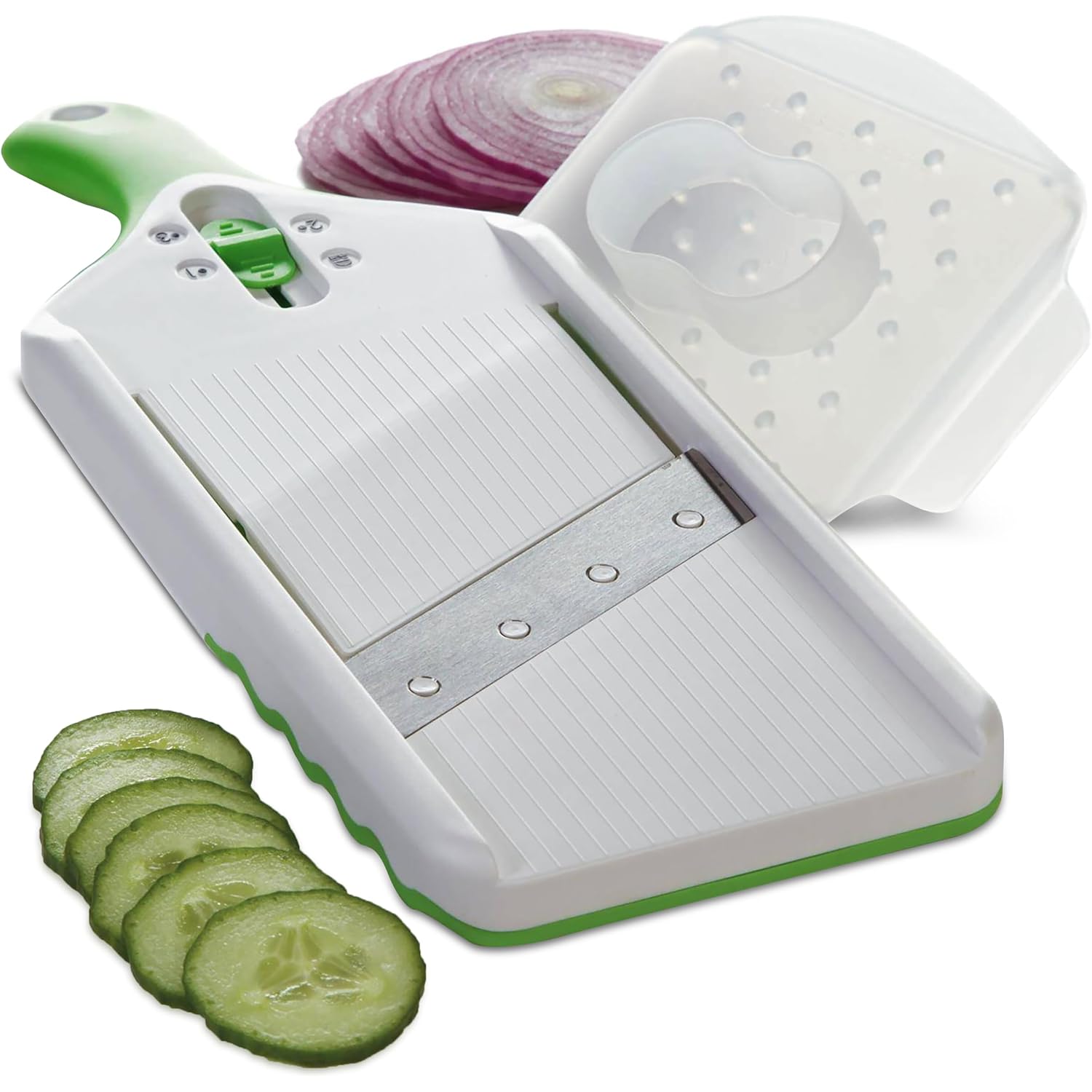 Prepsolutions Adjust-A-Slice Mandoline Slicer, Green – Adjustable Thickness, Perfect For Vegetables, Fruits, And More