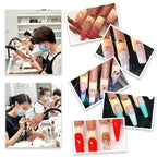 Practice Hand for Acrylic Nails, Professional Nail Practice Hand Nail Training Hand, Flexible Moveable False Fake Mannequin Hand for Nails Art Practice Display with 100Pcs Brown Fake Nail Tips