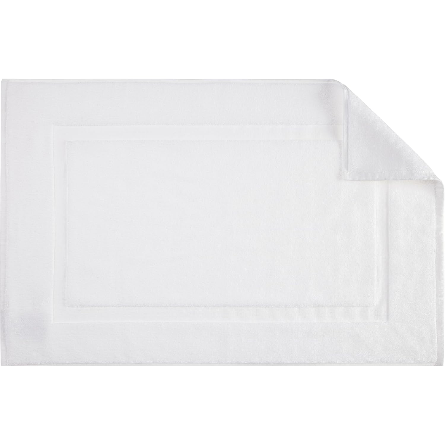 Amazon Basics Non-Slip Cotton Bath Mat, 100% Cotton Absorbent, Machine Washable, 31" L x 20" W, Bright White