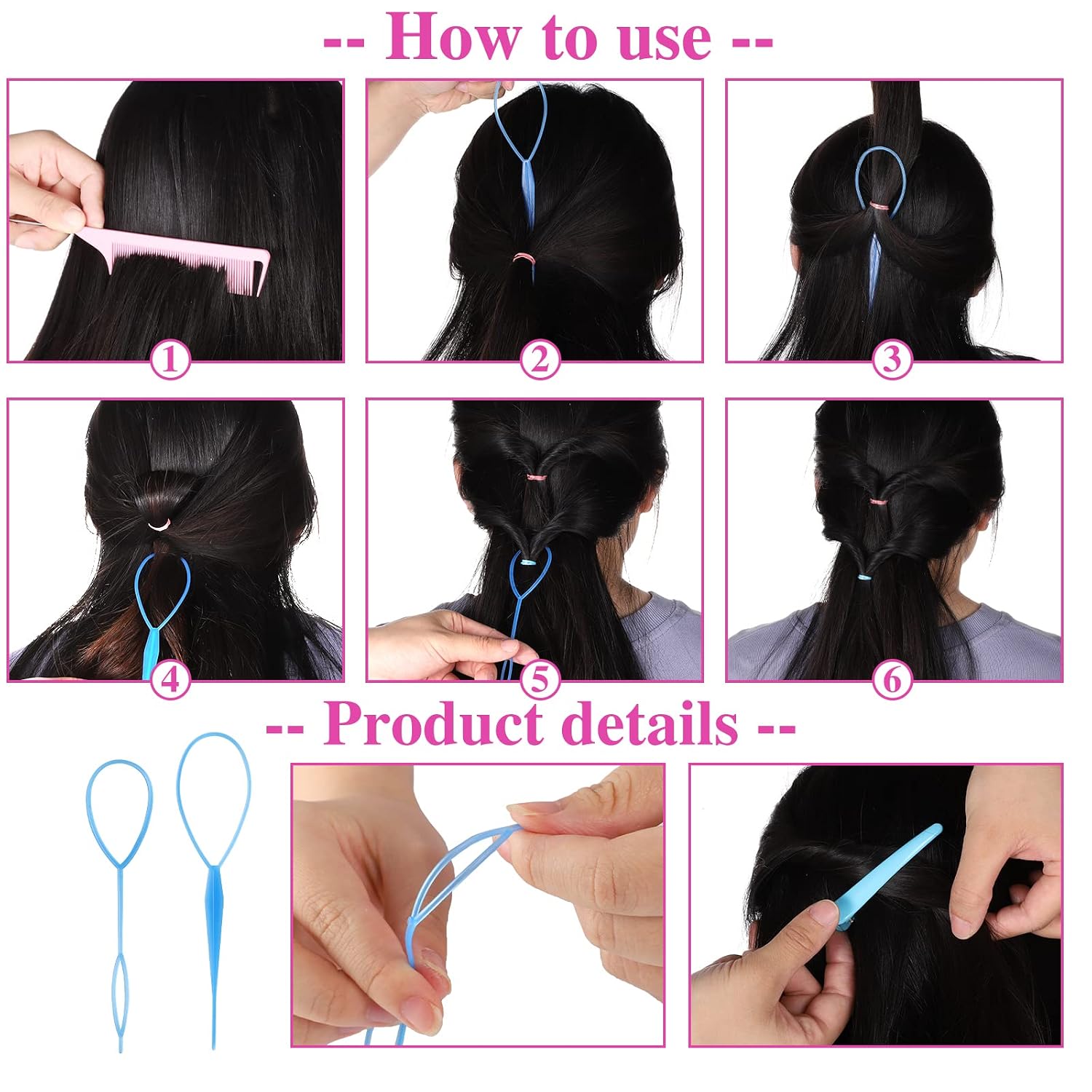 Colorful Mini Rubber Bands With Topsy Tail Styling Tools - Elastic Hair Ties, Hair Cutter, And Hair Accessories For Baby Girls And Women | Elastic Hair Ties, Hair Cutter, Hair Elastics, Baby Toddler Mini Hairs Ties For Girls, Hairs Accessories For Women