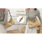 Casual Beach Tote Bag, Straw Beach Bag Fashion Shoulder Bag Crossbody Bag, For Beach Picnic Vacation