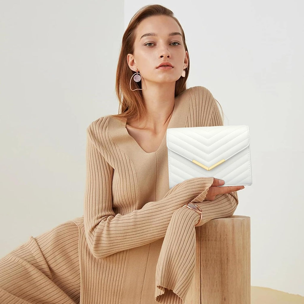 Kkxiu Women Formal Vegan Leather Evening Envelope Clutch Purses And Handbags For Party Wedding Prom Bridal