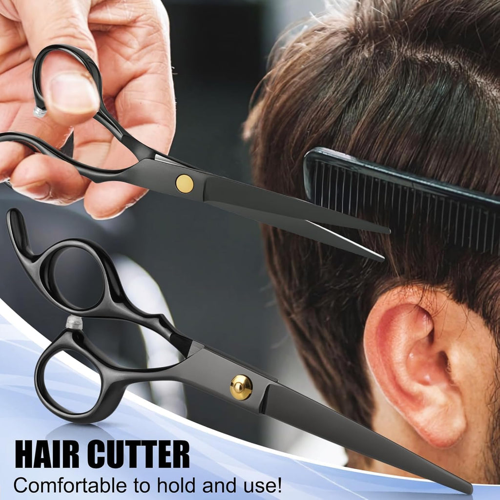 Hair Cutting Scissors Shears Kits, Professional Haircut Scissors Set with Thinning Shears, Stainless Steel Barber Scissors for Men, Women, Kids, Salon & Home Use