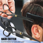 Hair Cutting Scissors Shears Kits, Professional Haircut Scissors Set with Thinning Shears, Stainless Steel Barber Scissors for Men, Women, Kids, Salon & Home Use