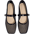 Milumia Leopard Mesh Ballet Flats For Women，Comfortable Dressy Square Closed Toe Maryjane Flat Ballerina Casual Work Shoes