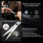 Japanese 6Cr13 Steel Hair Cutting Scissors Kit, 21-Pcs Barber Shears Set | Sharp No-Pull Blades Made Of Premium Japanese Steel. Complete 21-Pcs Haircut Set For Professional Barbers And Home Salon.