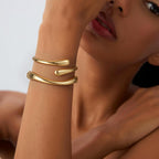 Gold Bracelets for Women Trendy, 18K Gold Plated Bangle Bracelet Set Chunky Twist Cuff Gold Bracelet Non Tarnish Waterproof Jewelry Gifts for Women