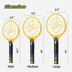 Zap It! Rechargeable Electric Fly Swatter Racket - 4,000-Volt Mosquito Zapper With Usb Charging Cable And Super-Bright Led Light -Large- Safe 3-Layer Mesh, Yellow, Bug Zapper For Indoors And Outdoors