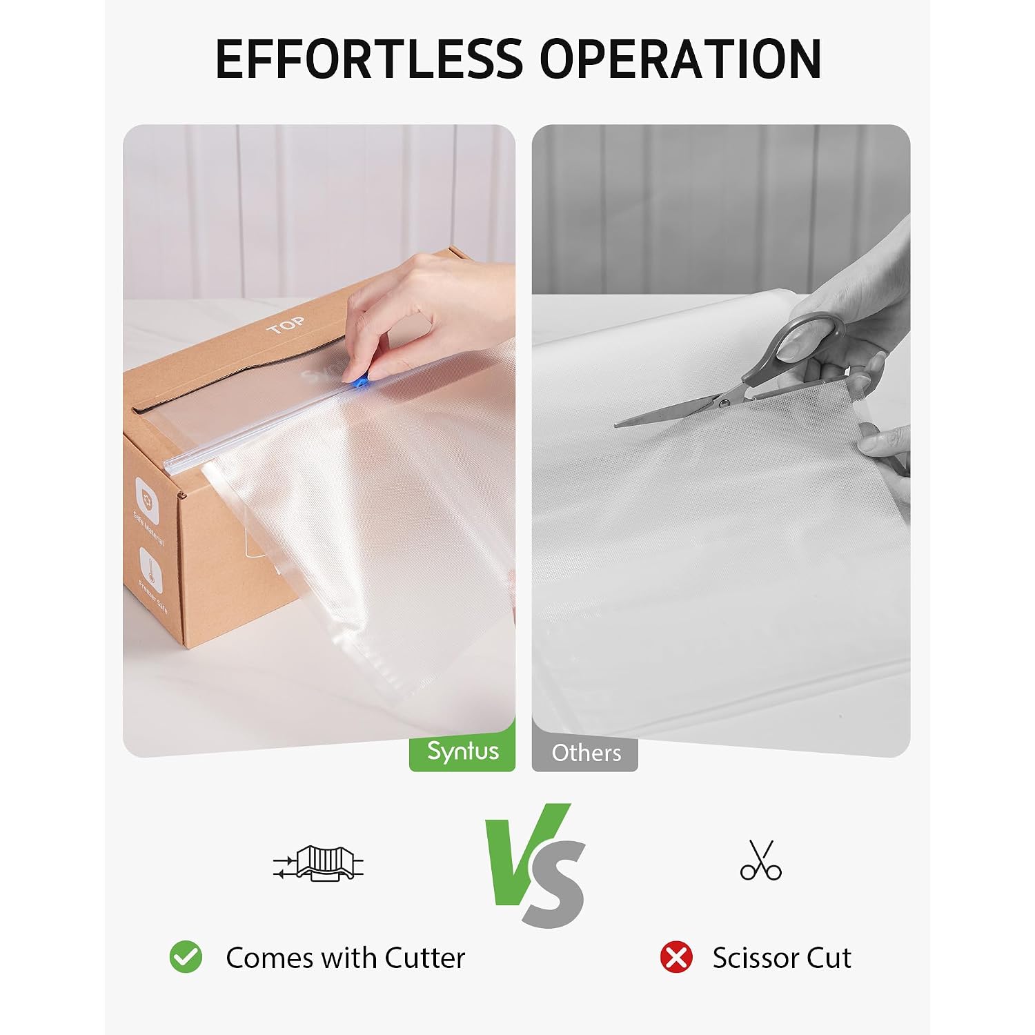Syntus 11" X 150' Vacuum Sealer Bags For Food With Cutter, Vacuum Sealer Bags Roll Keeper Bpa-Free Heavy-Duty Commercial Grade For Food Storage, Meal Prep And Sous Vide