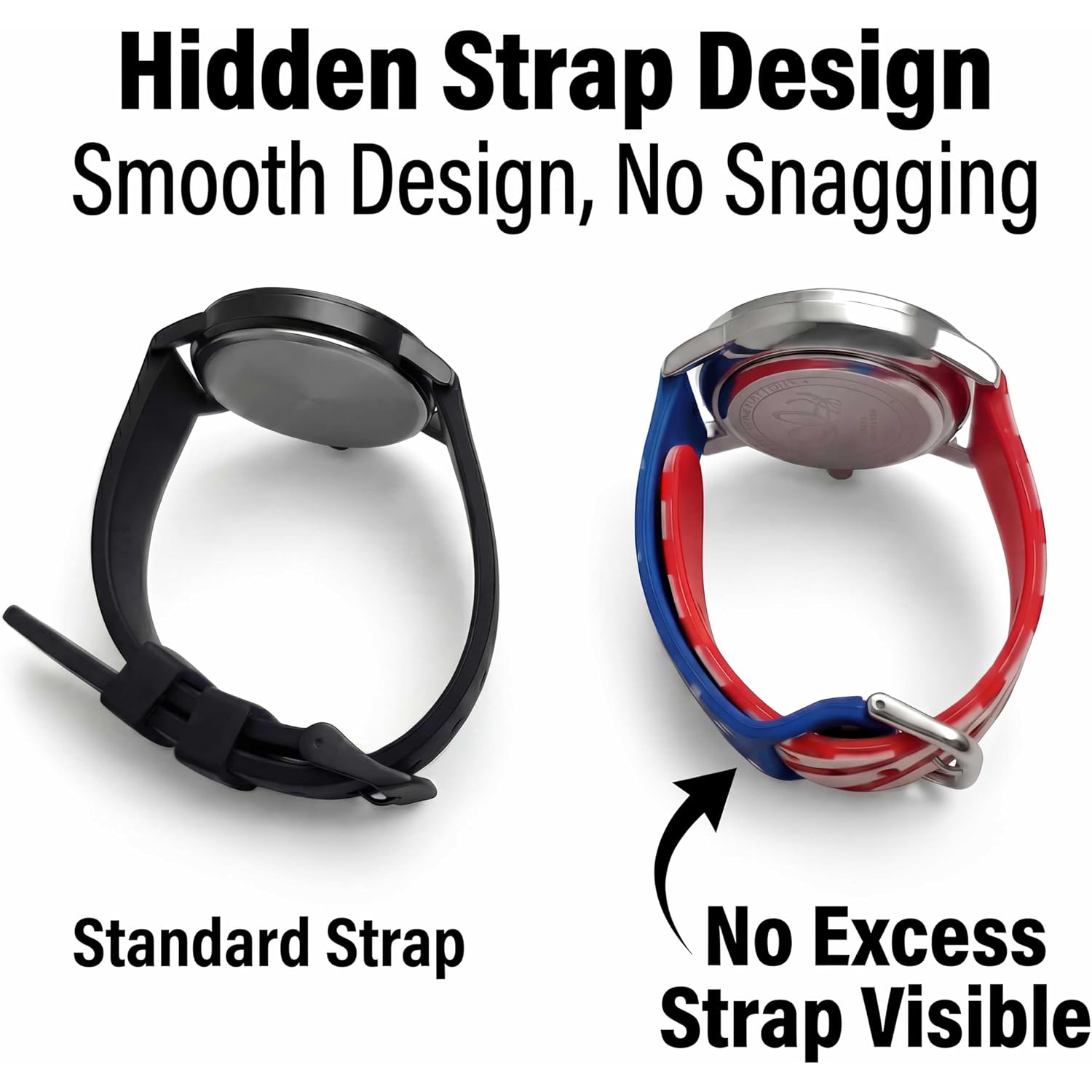 Watches For Women Men, Red Blue Silicone Strap, Large Face Big Number | Easy To Read, Fashion Quartz Analog, 30M Water Resistant