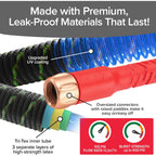 Pocket Hose Ballistic Double Uv Edition 50 Ft Expandable Garden Hose W/Pocket Pivot Swivel Connector, Anti-Burst Sleeve Reinforced W/Bulletproof Fiber, Lightweight, No-Kink, Compact, As Seen On Tv