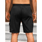 Runcati Mens Cargo Shorts Elastic Waist Drawstring Lightweight Shorts Summer Hiking Casual Shorts With Pockets No Lining