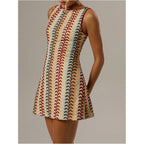 Gorglitter Women'S Crochet Vacation Summer Mini Dress Sundresses Boho Beach Hawaiian Party Club Graduation Sun Dress
