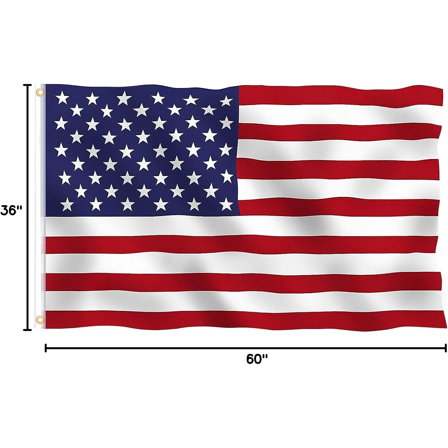 American Flag 3X5 Ft, 4Th Of July Decorations & 250Th Anniversary Flag. Bright American Flags For Outside With Brass Grommets For Outdoor Flying, Porch, Garden, Home Decor, Memorial Day, Flag Day, Veterans Day
