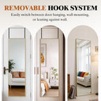 Dumos 47"X14" Full Length Door Mirror, Full Body Mirror, Gold | Aluminum Alloy Thin Frame, Leaning Or Hanging, Suitable For Bedroom, Livingroom, Cloakroom