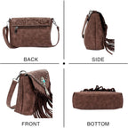 Small Crossbody Bags For Women Crossbody Handbag Fringe Purse Tassel Shoulder Bag Turquoise Concho Wallet