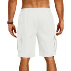Mens Cargo Shorts Elastic Waist Drawstring Hiking Shorts For Men Stretch Casual Short With 5 Pockets