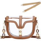 KKXIU Clear Crossbody Bag for Women Stadium Approved Vegan Leather Concert Shoulder Sports See-Through Purse | Stadium Approved, Concert, Sports, See-Through