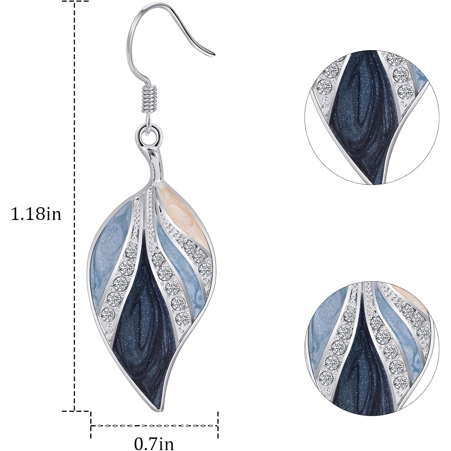 Leaf Dangle Earrings for Women Enamel Boho Teardrop Dangling Bohemian Tropical Earrings Plant Jewelry for Vacation