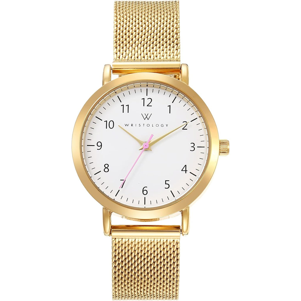 Large Face Numbers Womens Watch - Interchangeable Metal Strap - Easy To Read Analog Face With Second Hand For Women, Nurses, Teachers, Seniors, Olivia