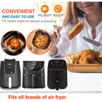 Air Fryer Liners Disposable 9 Inch, 9 Inch Air Fryer Liners 125 Pcs Large Square Air Fryer Paper Liners For 5Qt 6Qt 8Qt Air Fryer, Non-Stick Parchment Paper For Frying, Baking