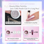 Chrome Nail Powder 6 Boxes Metallic Mirror Effect Nail Art Powder, Holographic Pigment Glitter Dust for Gel Polish Manicure Decoration with 6 Eyeshadow Sticks