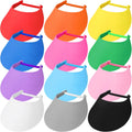 Retisee 12 Pcs Summer Foam Visors for Men Women Adjustable Foam Visors with Coil Bands Sun Visor Hat Golf Sun Protection Cap